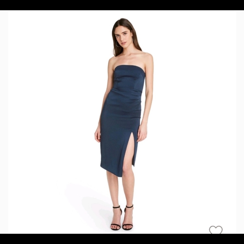 Cushnie for Target strapless Navy side slit dress